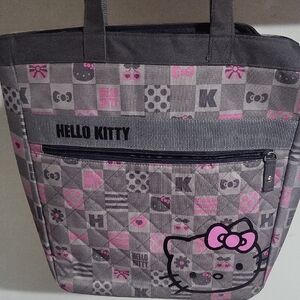 Hello Kitty Gray and Pink Checkered Tote